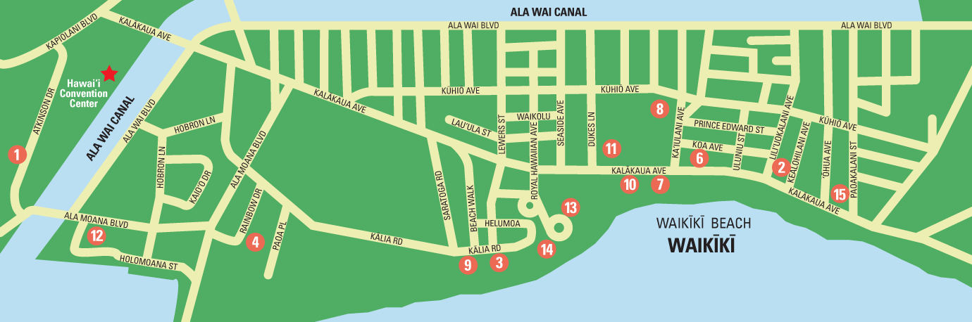 Hawaii hotel map