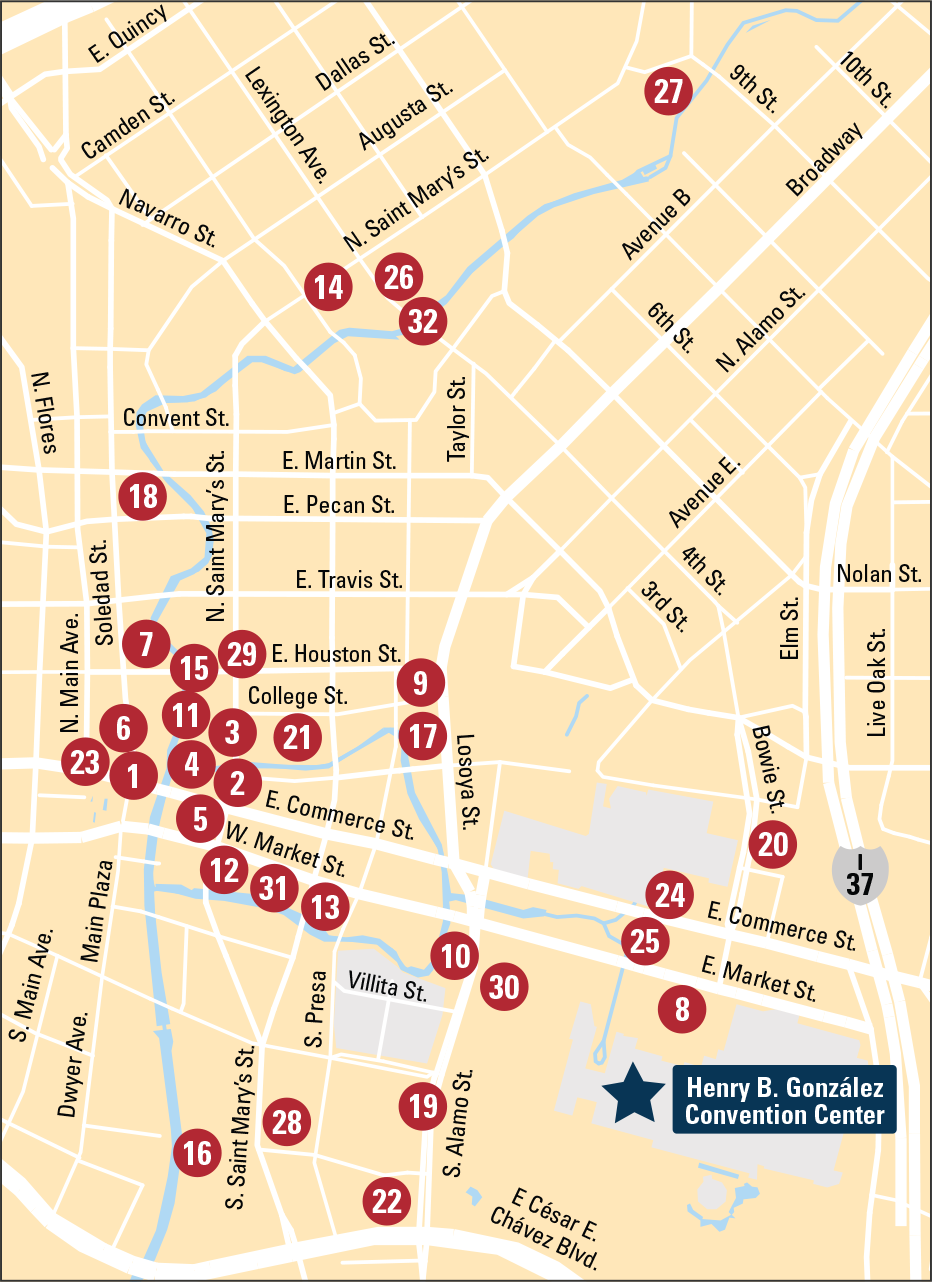 San Antonio hotel map
