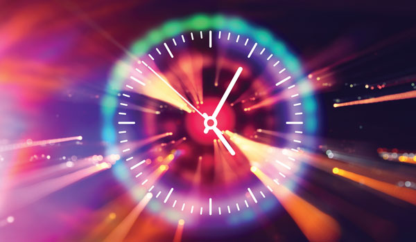 Futuristic image of a clock