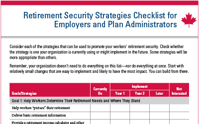 Retirement Security Checklist (Canada)