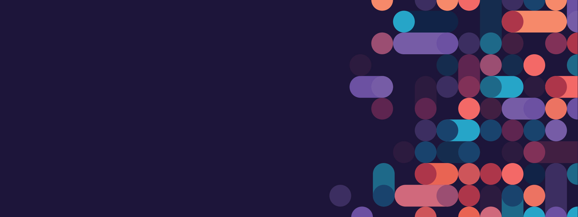 E-Learning banner Abstract image of circles and toggles