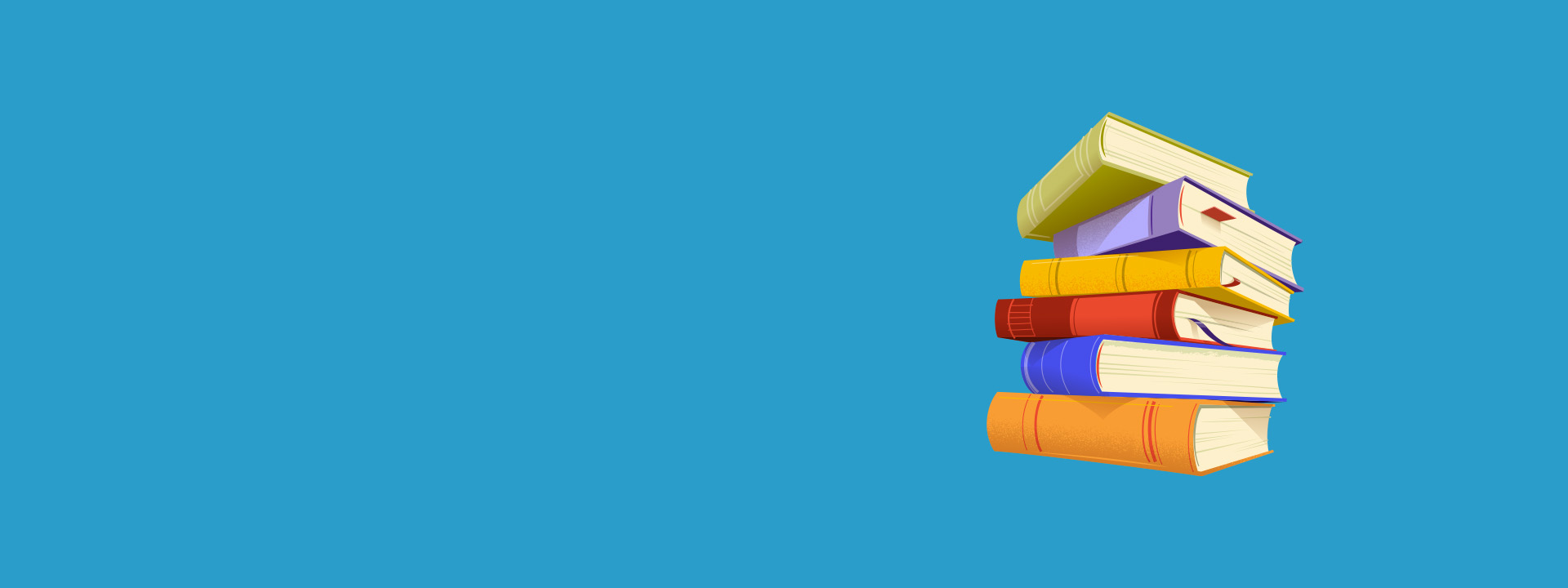 Bookstore Header Image Stack of books