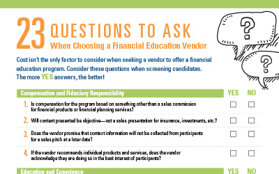 Questions for Financial Vendors Questions for Financial Vendors